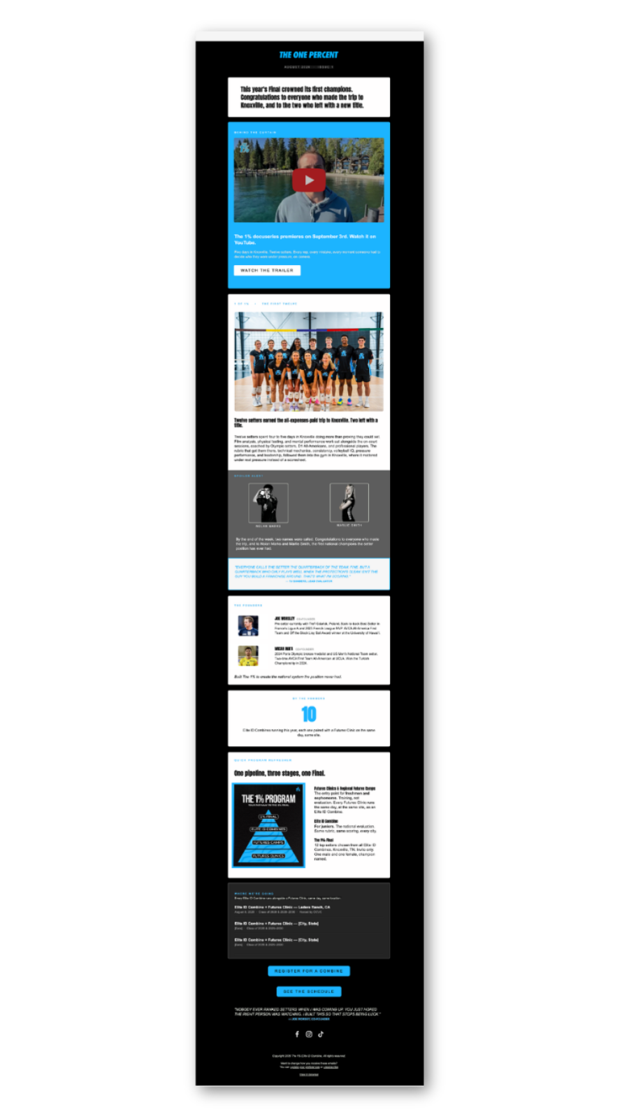 The 1% Combine monthly newsletter