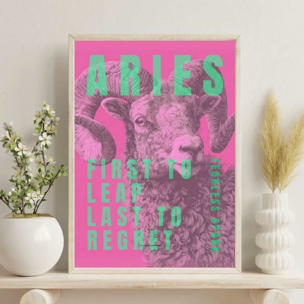 Aries zodiac wall art design