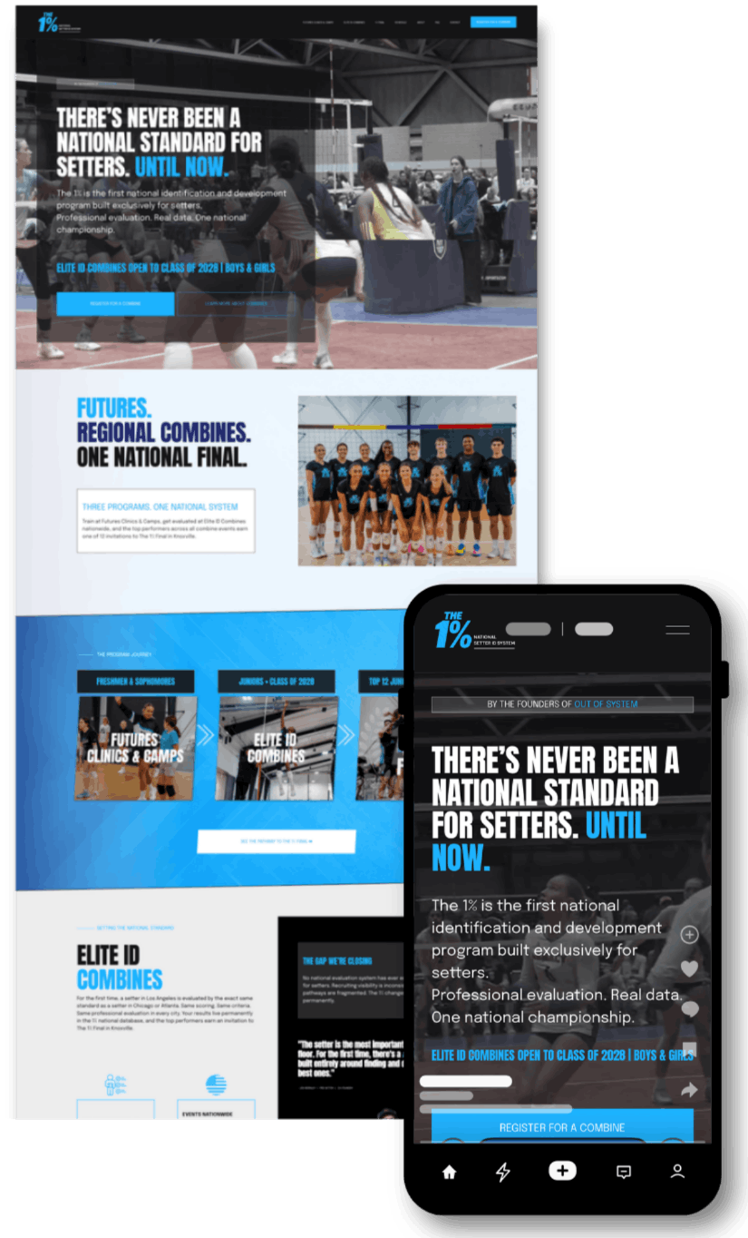 The 1% Combine website