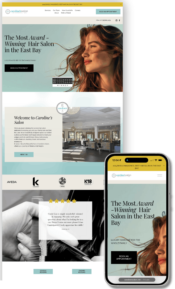 Caroline's Salon website