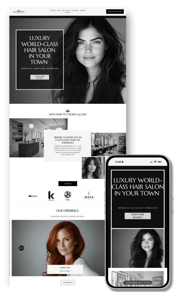 Crown & Gem Salon website